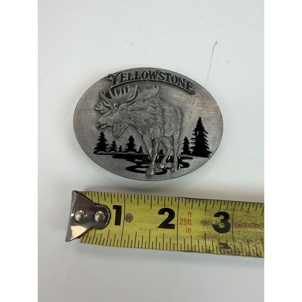 Yellowstone Nation Park Belt Buckle Moose 1997 Siskiyou Vintage America - Picture 4 of 5